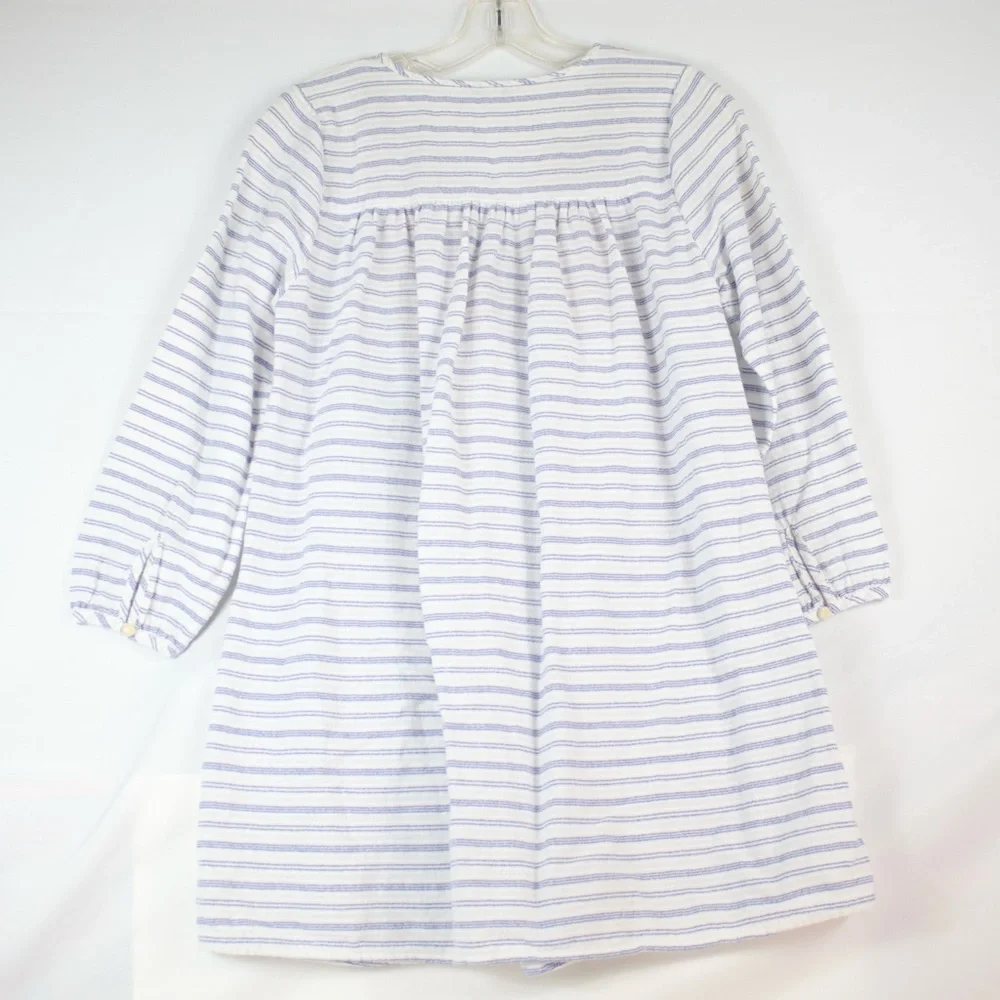 J.Crew White Striped‎ Embroidered Front Tunic Womens Size S